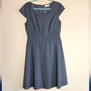 Calvin klein gray cap sleeve career wear dress size 10